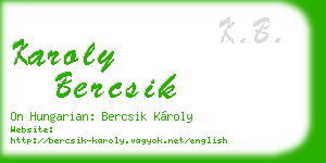 karoly bercsik business card