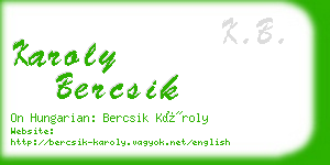 karoly bercsik business card